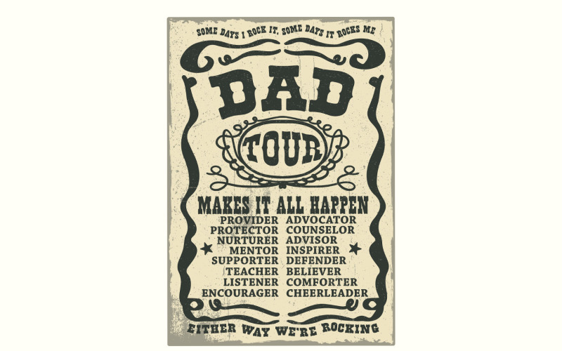 Fatherhood Tour PNG, Whiskey Dad Shirt Design, Happy Fathers Day, Vintage Label Dad Illustration