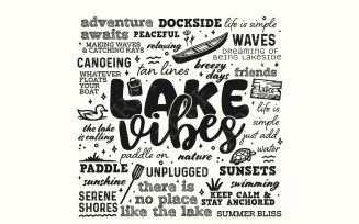 Lake Life Summer Subway Art PNG Digital Download, Summer Vibes, Beach, Hello Summer, Lake Day
