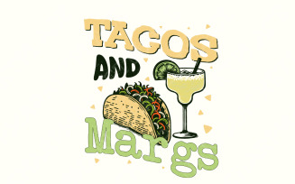 Tacos and Margs, Margarita, Guacamole - Cinco De Mayo & Taco Tuesday Shirt Design, Personalized