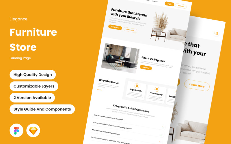 Elegance - Furniture Store Landing Page V1 UI Element