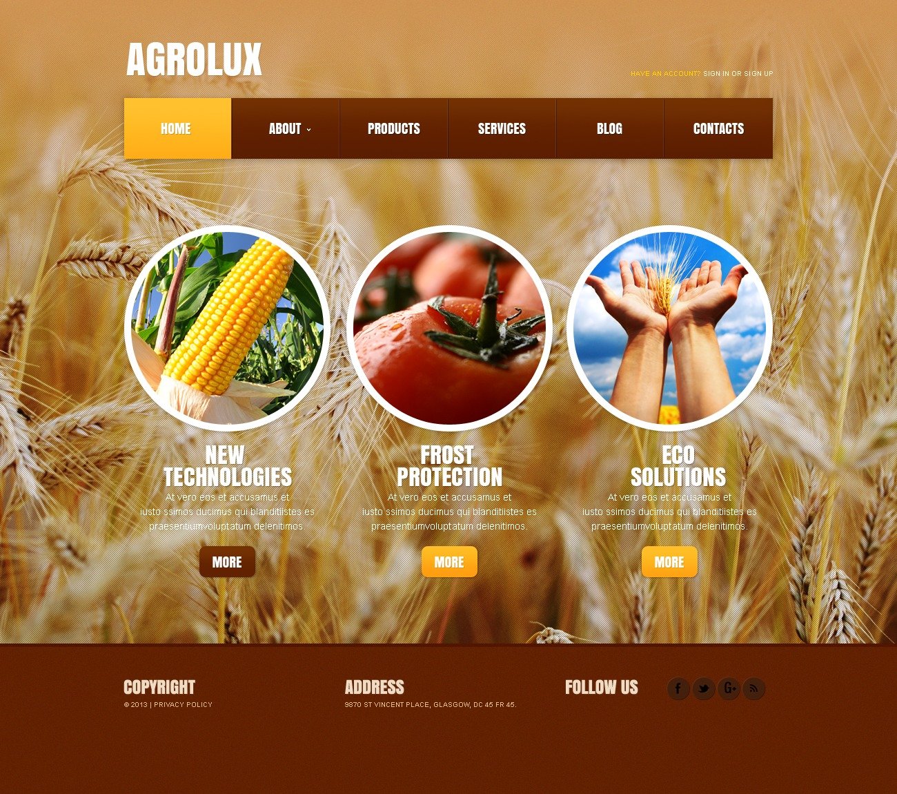 Farmer Website Template Free Download
