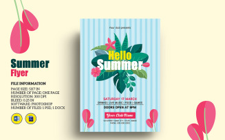 Summer Party Invitation Flyer Prntable Template