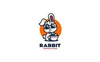 Cute Rabbit Mascot Cartoon Logo 3
