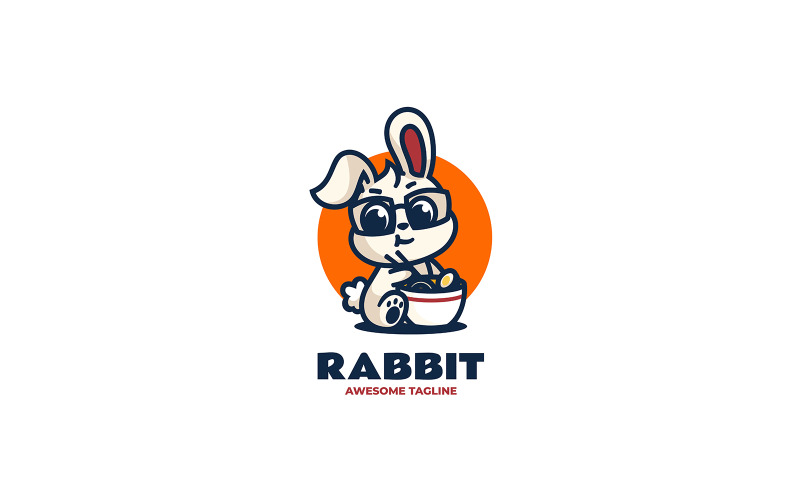 Cute Rabbit Mascot Cartoon Logo 3 Logo Template