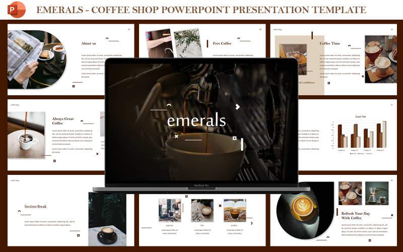 Emerals - Coffee Shop Presentation Template PowerPoint Template