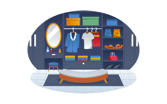 Ready to Use Dressing Room Vector Illustration