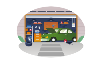 Ready to Use Garage Vector Illustration