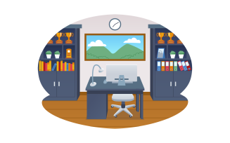Ready to Use Home Office Vector Illustration