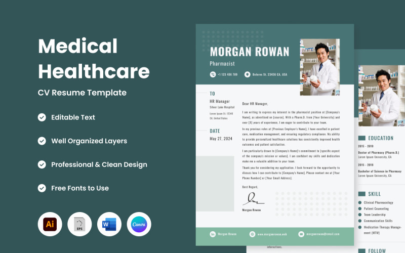 CV Resume Medical Healthcare V2 Resume Template
