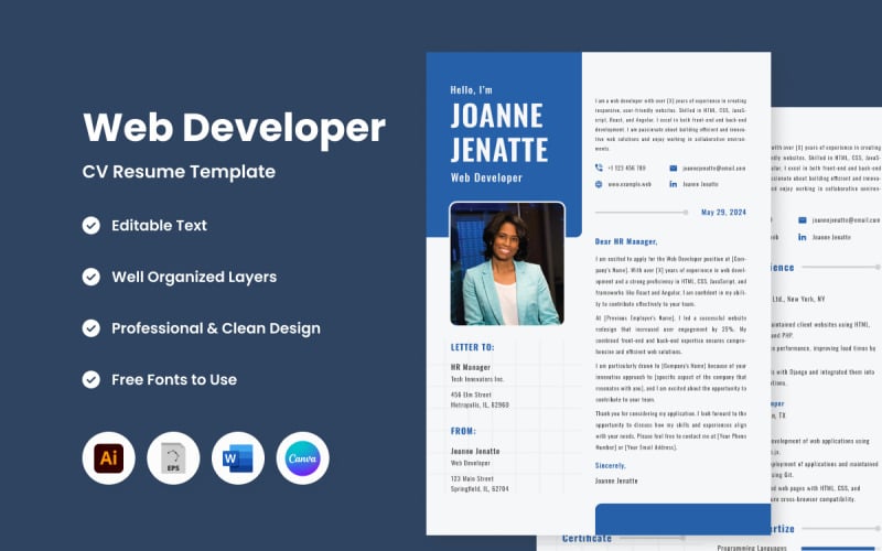 CV Resume Web Developer V3 Resume Template