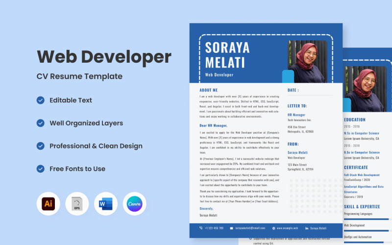 CV Resume Web Developer V4 Resume Template