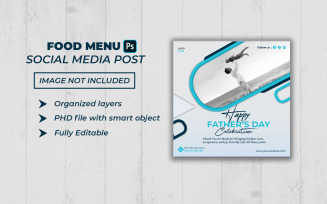 Fathers day social media post and banner template