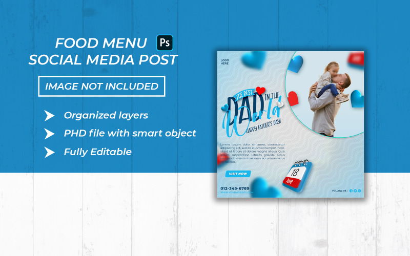 Fathers day social media post and instagram template Social Media