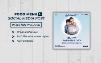 Happy Fathers day social media post and banner instagram template