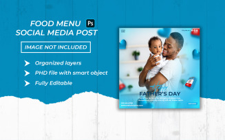 Happy Fathers day social media post and banner template