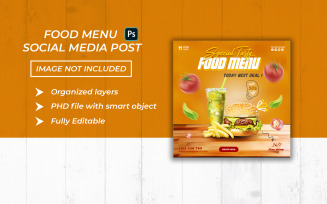 Special food menu fast food social media post and banner template