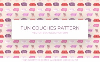 Colourful Couches Seamless Pattern