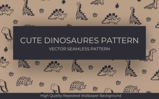 Cute Dinosaures Seamless Pattern