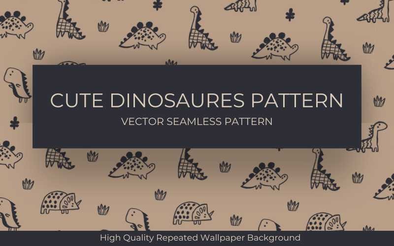 Cute Dinosaures Seamless Pattern