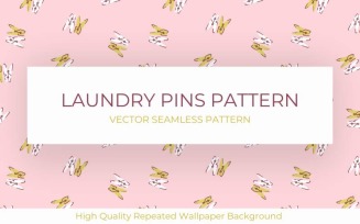 Cute Laundry Pins Seamless Pattern