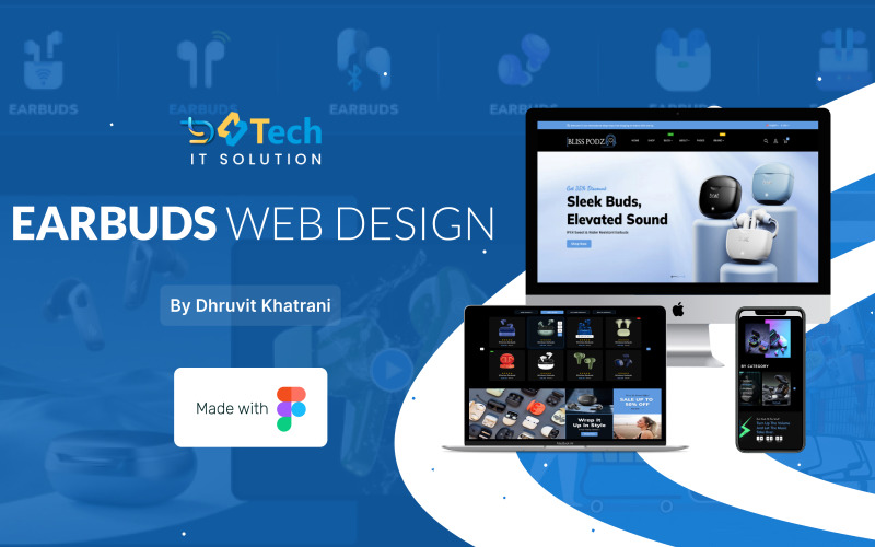 Earbuds E-commerce Web Design UI Element