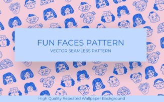 Punky Faces Seamless Pattern
