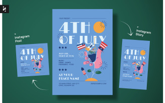 Blue Creative 4th of July Flyer