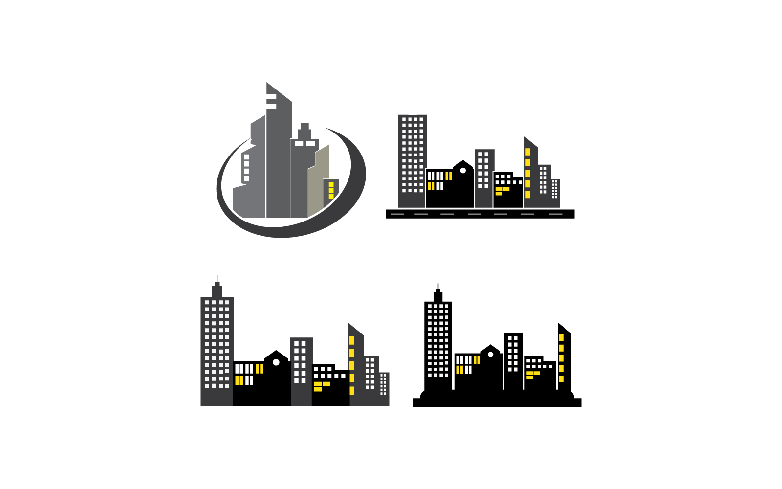 City skyline, city silhouette vector flat design illustration template