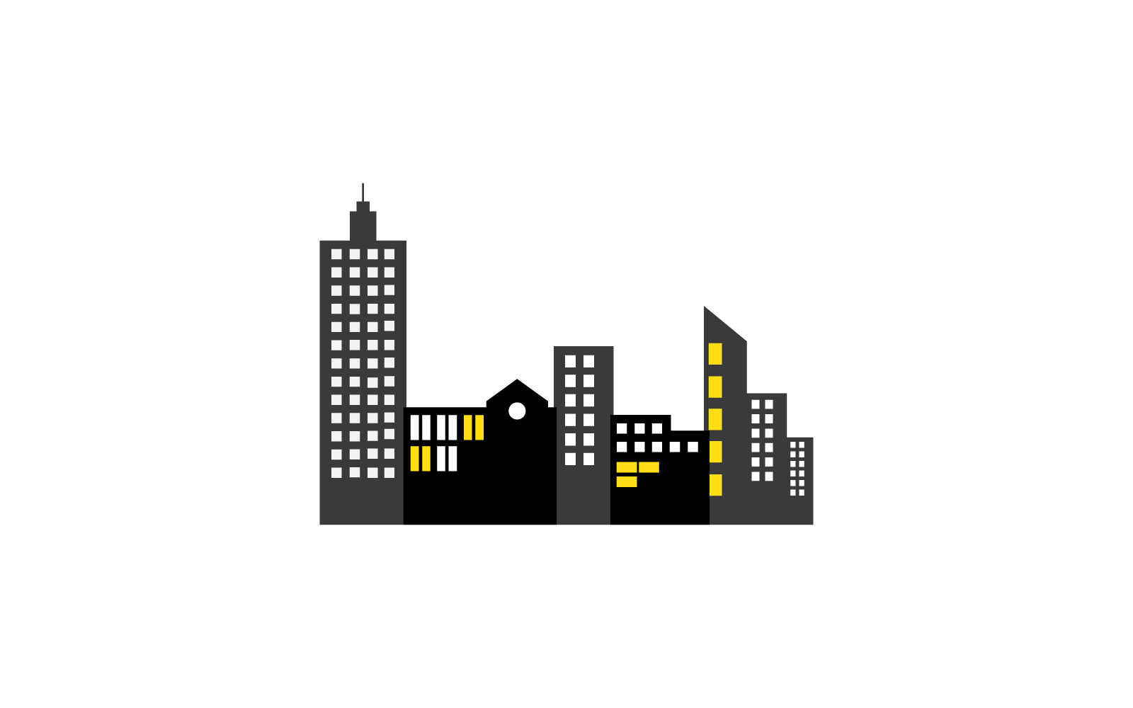 City skyline, city silhouette vector flat design illustration