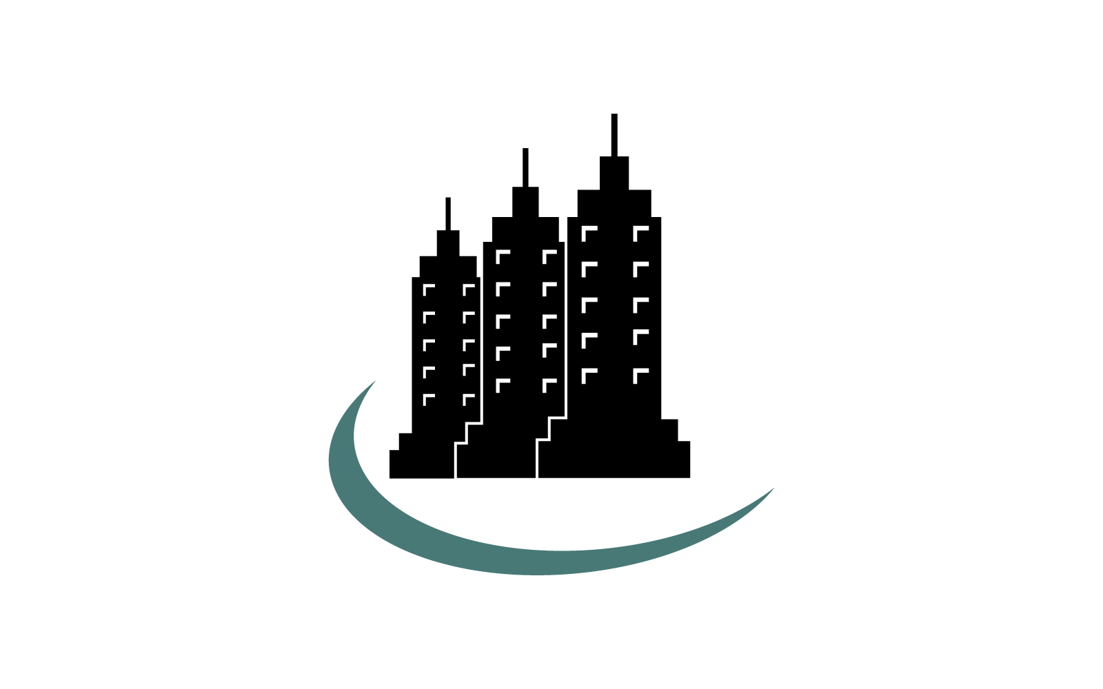 City skyline, city silhouette vector flat design template
