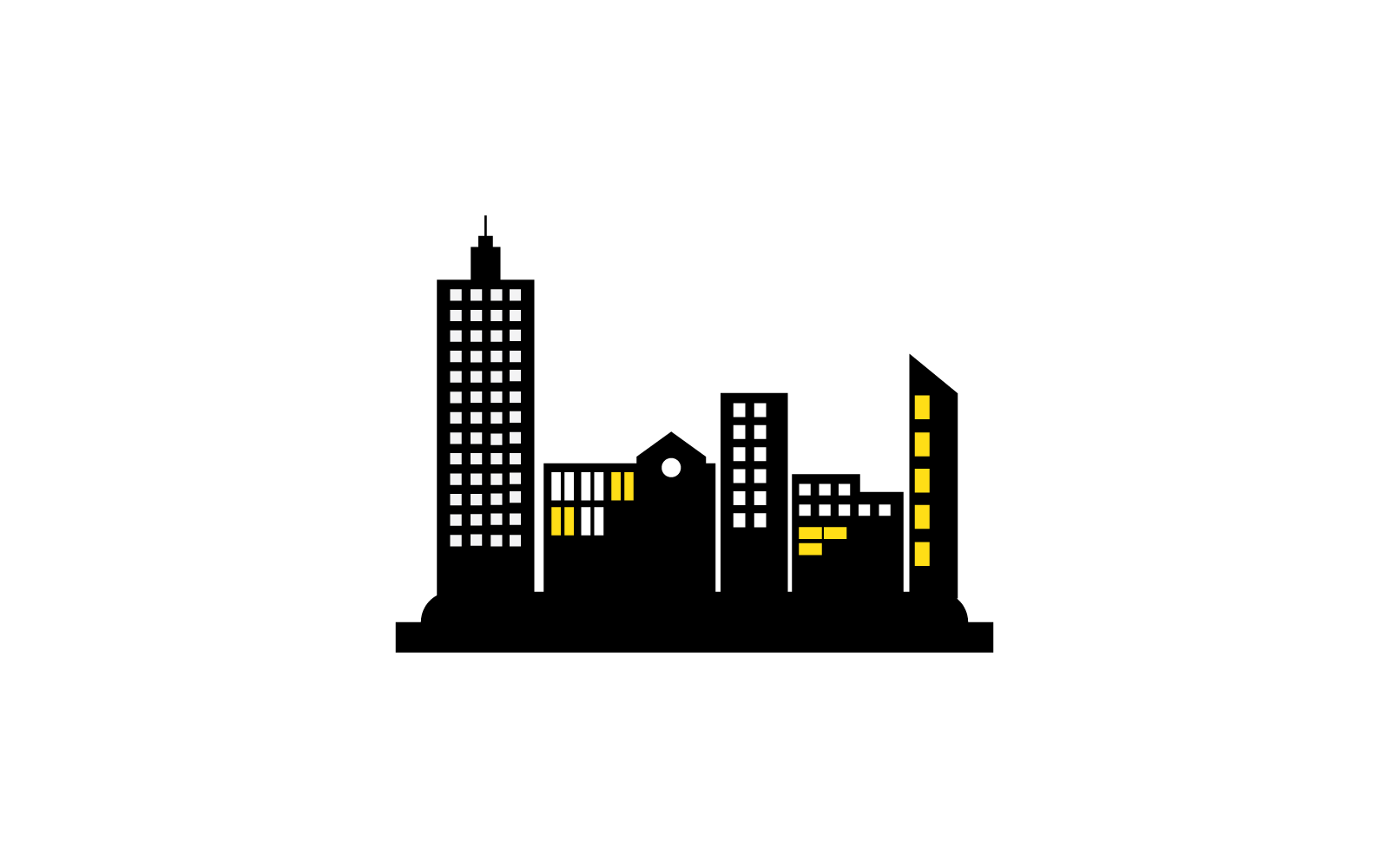 City skyline, city silhouette vector icon illustration flat design