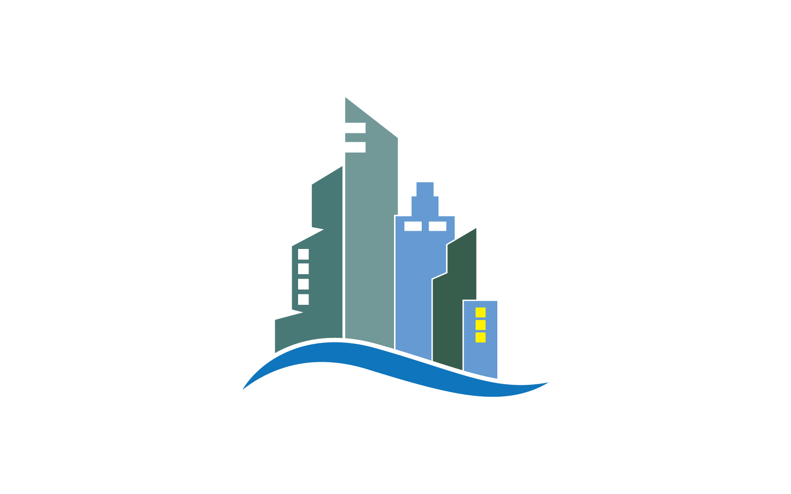 City skyline, city silhouette vector template flat design