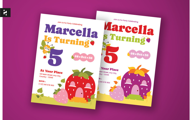 Kids Birthday Invitation Fruit Theme Corporate Identity