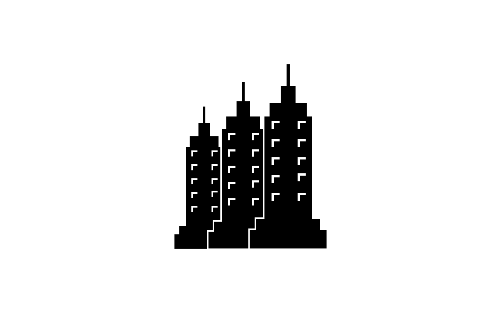 Skyline della città, disegno del modello vettoriale della silhouette della città