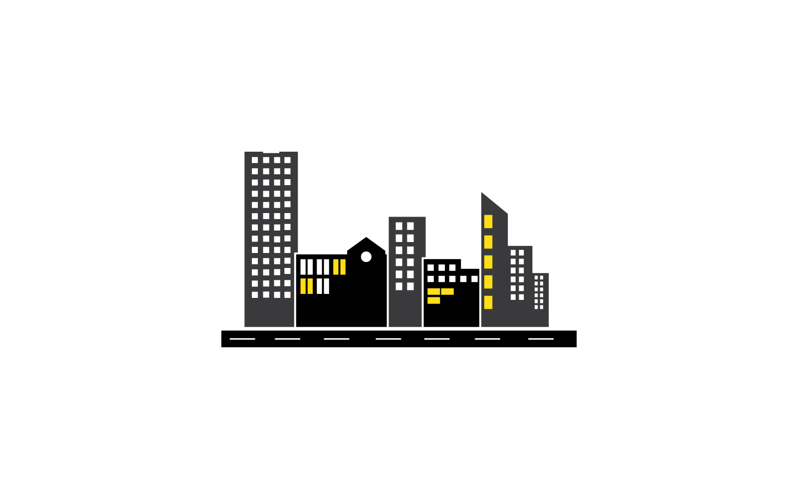 Skyline della città, modello vettoriale dell&amp;#39;illustrazione della silhouette della città