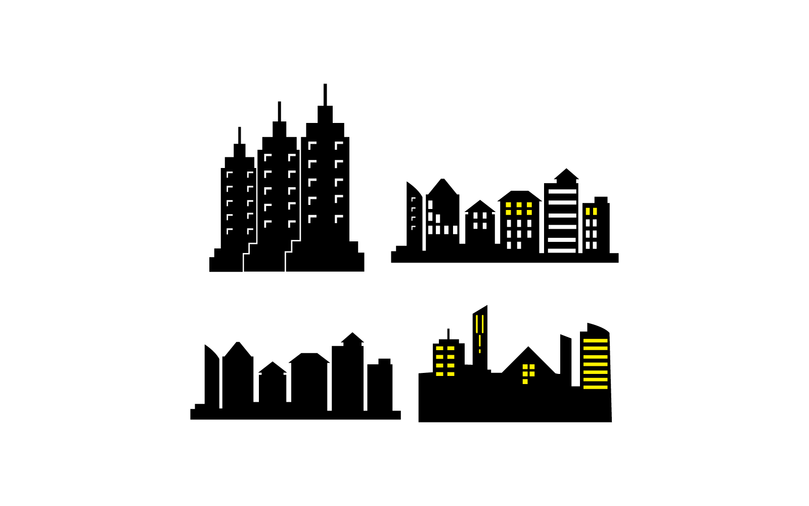 Skyline della città, modello vettoriale per l&amp;#39;illustrazione del disegno della silhouette della città