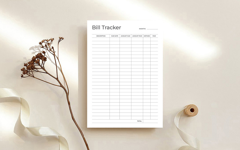 Canva Bill Tracker template Design Planner