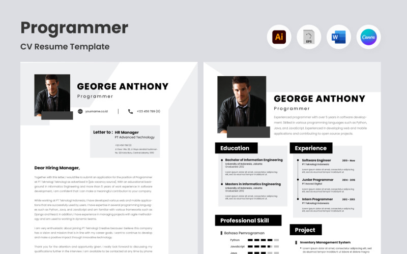 Elevate your job application with Resume Programmer V1 Resume Template