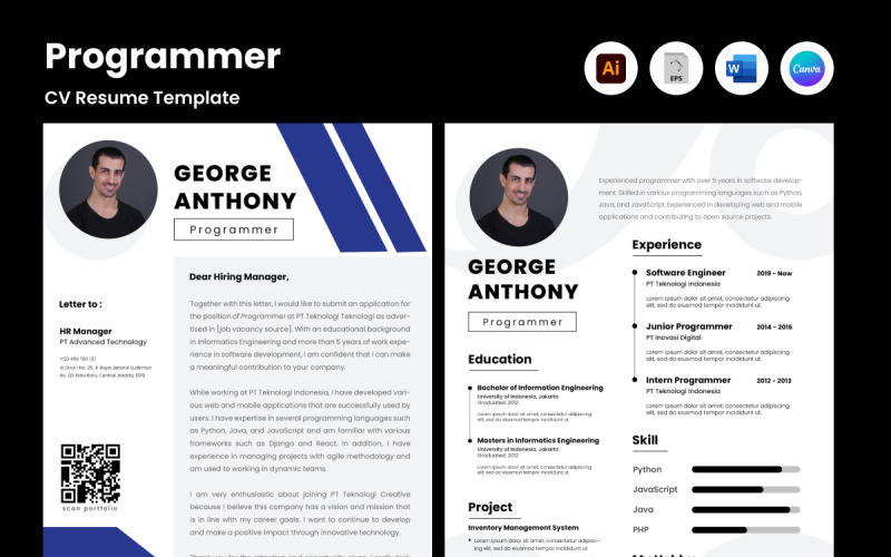 Elevate your job application with Resume Programmer V2 Resume Template