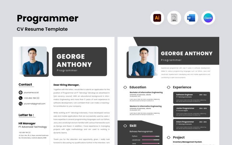 Elevate your job application with Resume Programmer V3 Resume Template