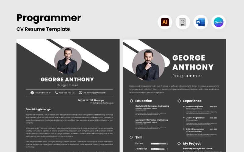 Elevate your job application with Resume Programmer V4 Resume Template