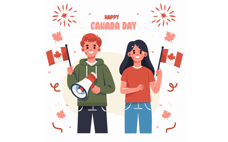 "FREE" Canada Day Celebration Illustration