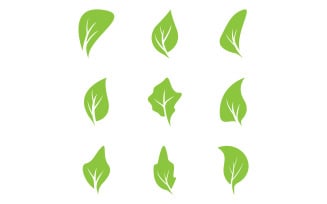 Green leaf tree element logo icon vector template version 9