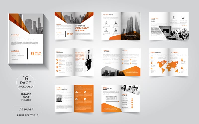 Minimal company profile corporate brochure pages design and magazine Magazine Template