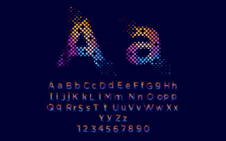 A to Z Letters Initials Halftone Logo For Tech, Connection, Network