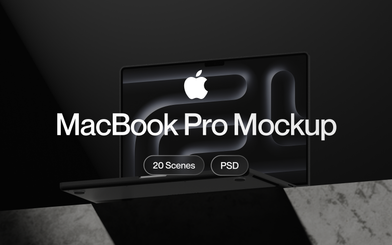 Apple Macbook M3 Pro Mockup Product Mockup