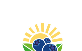 Blueberry fruit icon logo