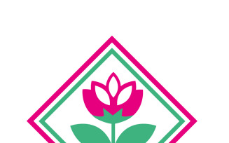 Clover flower logo. Template with a nice clover flower