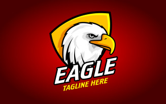 Eagle Logo with Shield in background, crest logo, sport team, esport logo
