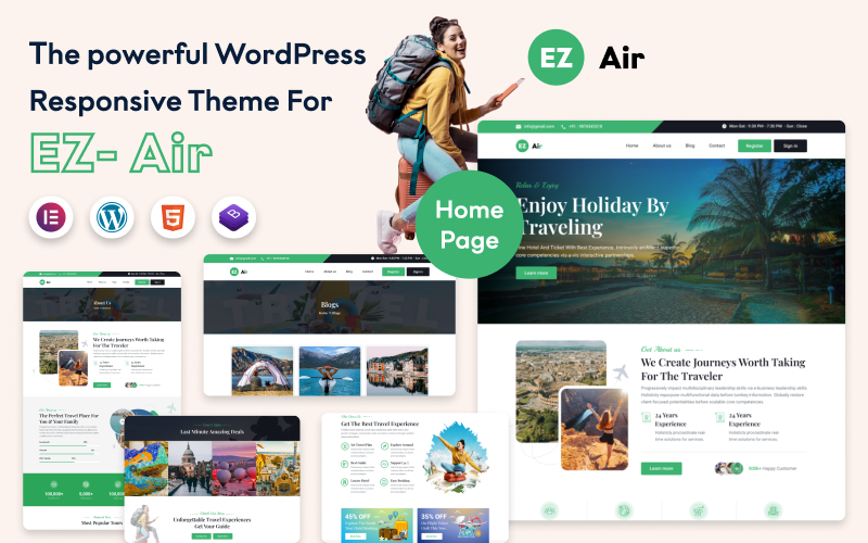 EZ Air: Elevate Your Travel Agency with this Airy and Responsive WordPress Theme